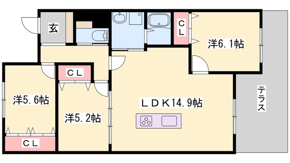 余部駅 徒歩9分 2階の物件間取画像